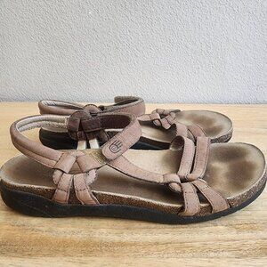 Teva Ventura Cork Sandals Womens Size 8.5 Brown Waterproof Leather Outdoor Shoes